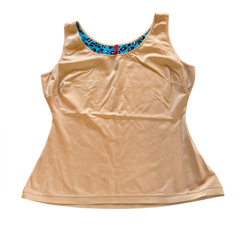SPANX Cheetah Scoop Neck Simplicity Camisole Slimming Tank Top Nude Beige 2X